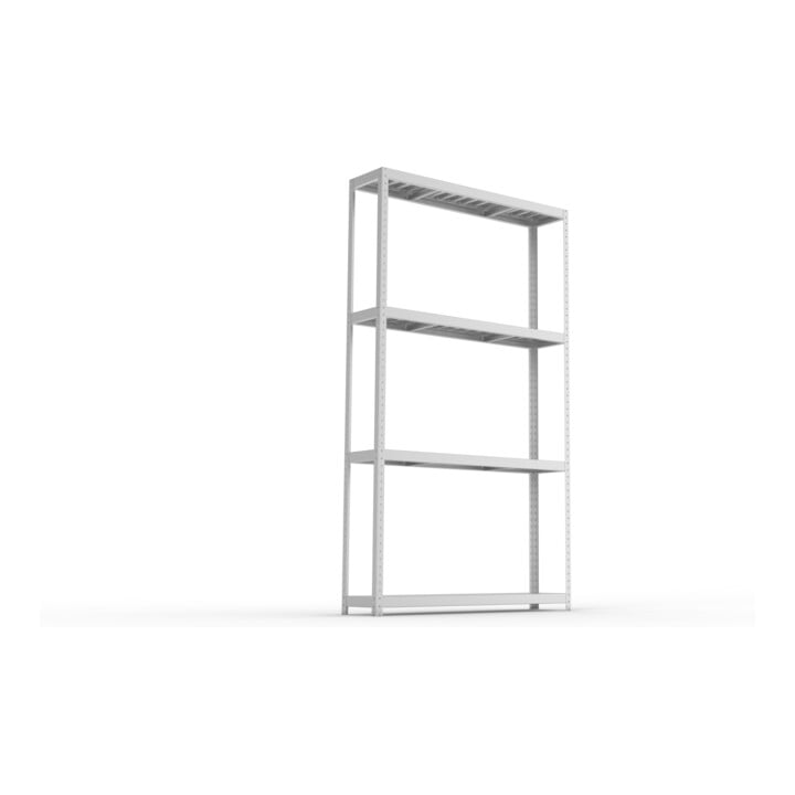 META SPEED-RACK Weitspannregal 2970x1700x400 mm in verzinkt mit 4 Fachebenen und Stahlpaneelen