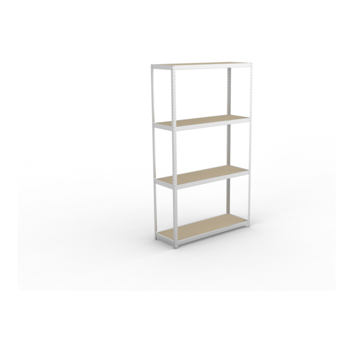 META SPEED-RACK Weitspannregal 2970x1700x600 mm in verzinkt mit 4 Fachebenen und Spanplatten