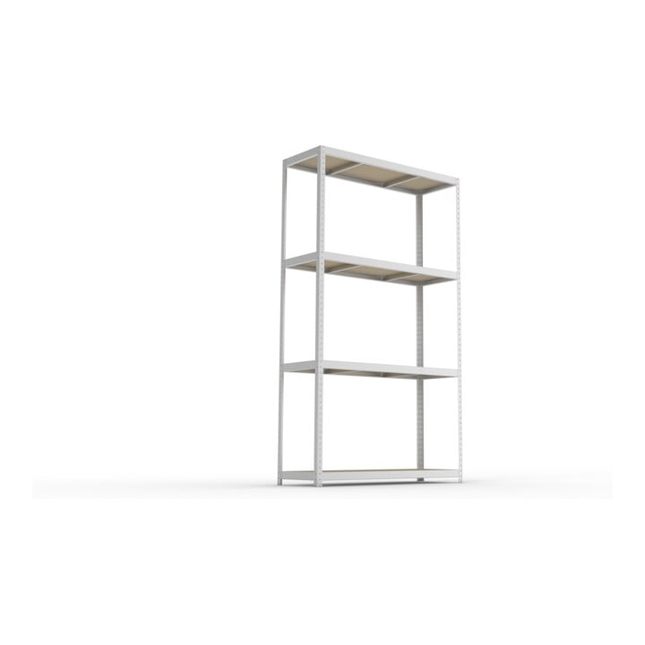 META SPEED-RACK Weitspannregal 2970x1700x600 mm in verzinkt mit 4 Fachebenen und Spanplatten