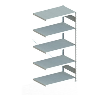 Meta Steckregal Anbauregal CLIP 100 S3 AR 5 Böden,verzinkt zerlegte Rahmen