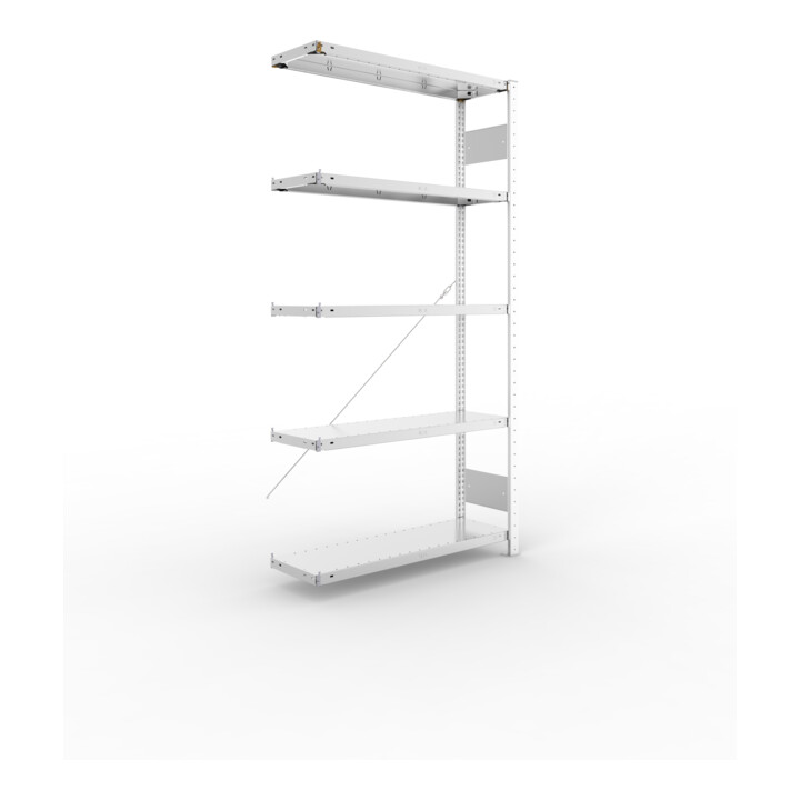 Meta Steckregal Anbauregal CLIP 150 S3 AR 2000 x 1000 x 300 mm 5 Böden, verzinkt zerlegte Rahmen