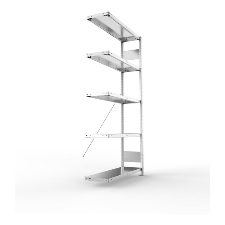 Meta Steckregal Anbauregal CLIP 150 S3 AR 2000 x 1000 x 300 mm 5 Böden, verzinkt zerlegte Rahmen