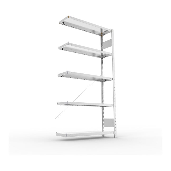 Meta Steckregal Anbauregal CLIP 230 S3 AR 2000 x 1000 x 300 mm 5 Böden, verzinkt zerlegte Rahmen