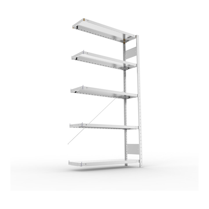 Meta Steckregal Anbauregal CLIP 230 S3 AR 2000 x 1000 x 300 mm 5 Böden, verzinkt zerlegte Rahmen