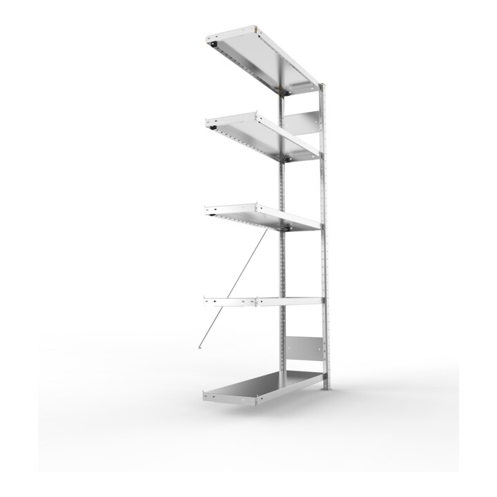 Meta Steckregal Anbauregal CLIP 230 S3 AR 2000 x 1000 x 300 mm 5 Böden, verzinkt zerlegte Rahmen