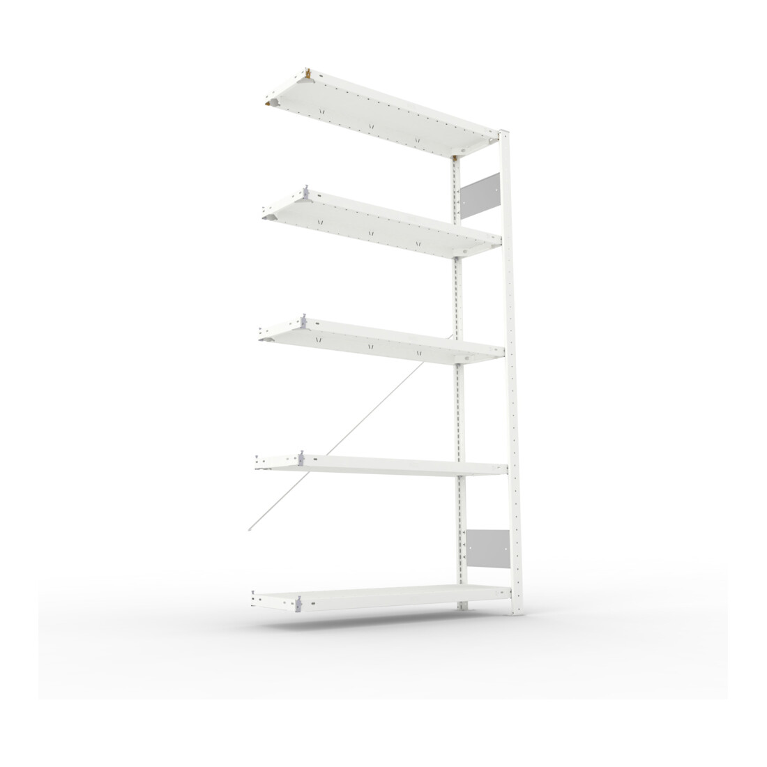 Meta Steckregal Anbauregal S3 CLIP 150 AR lichtgrau + 5 Böden