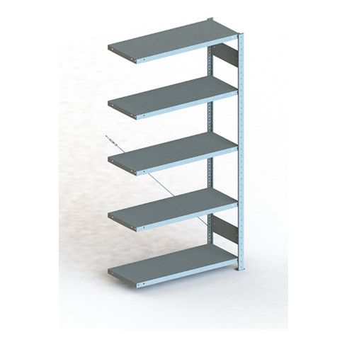 Meta Steckregal Anbauregal S3 CLIP 150 AR 2000 x 1000 x 400 mm lichtgrau + 5 Böden