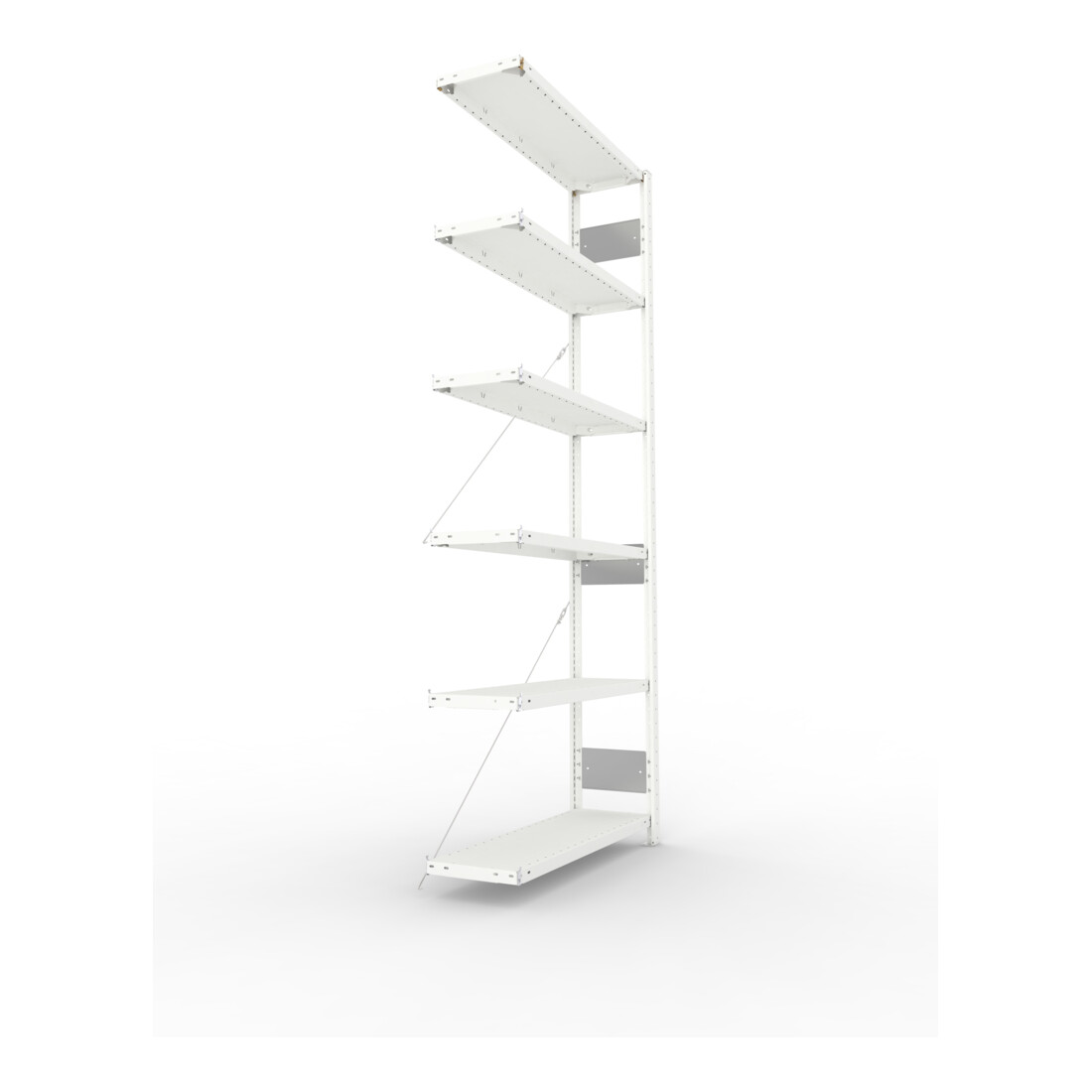 Meta Steckregal Anbauregal S3 CLIP 150 AR lichtgrau + 6 Böden