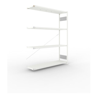Meta Steckregal Anbauregal S3 CLIP 200 AR lichtgrau + 4 Böden