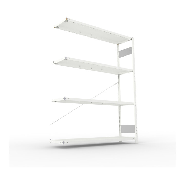 Meta Steckregal Anbauregal S3 CLIP 200 AR 2000 x 1500 x 400 mm lichtgrau + 4 Böden