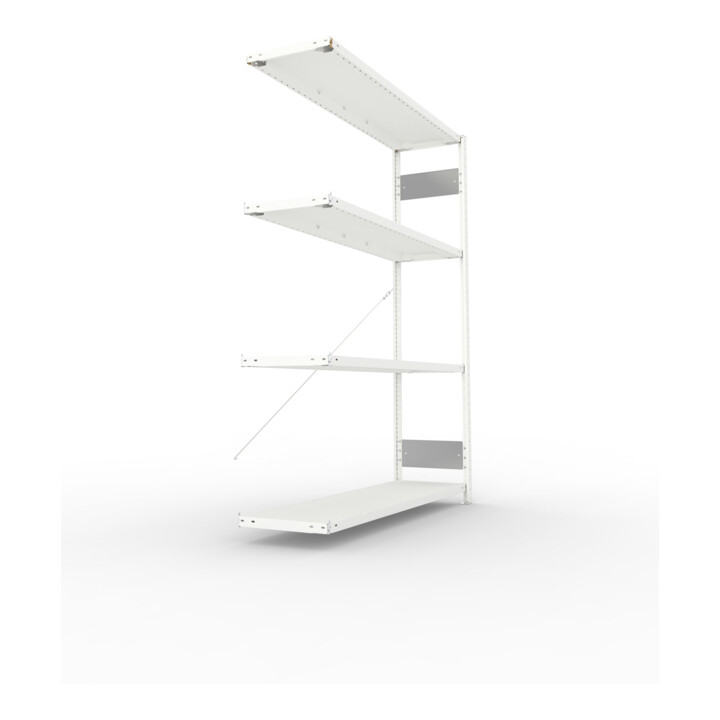 Meta Steckregal Anbauregal S3 CLIP 200 AR 2000 x 1500 x 400 mm lichtgrau + 4 Böden