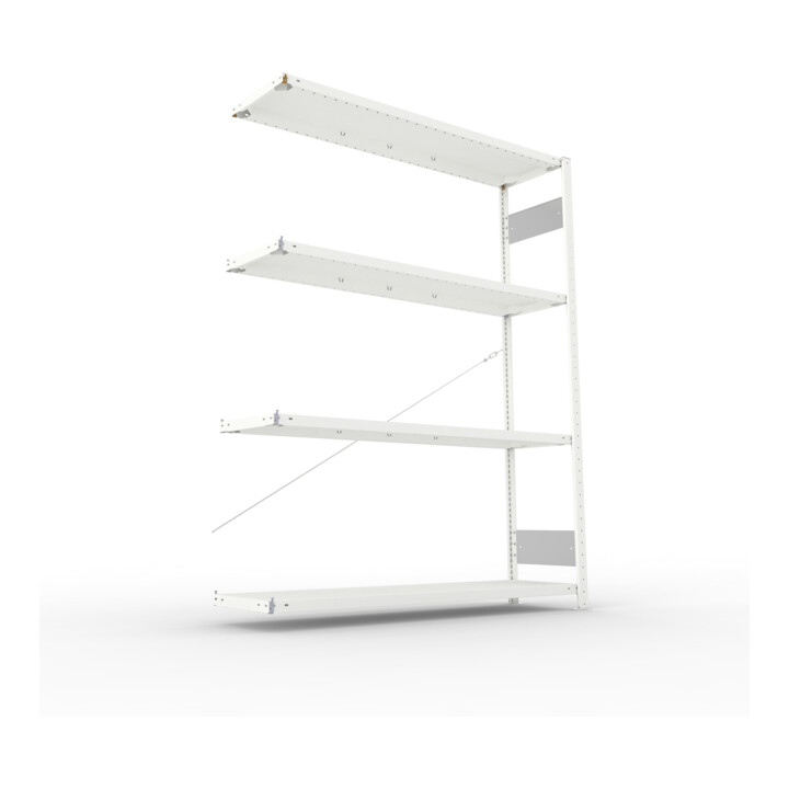 Meta Steckregal Anbauregal S3 CLIP 200 AR 2000 x 1500 x 400 mm lichtgrau + 4 Böden