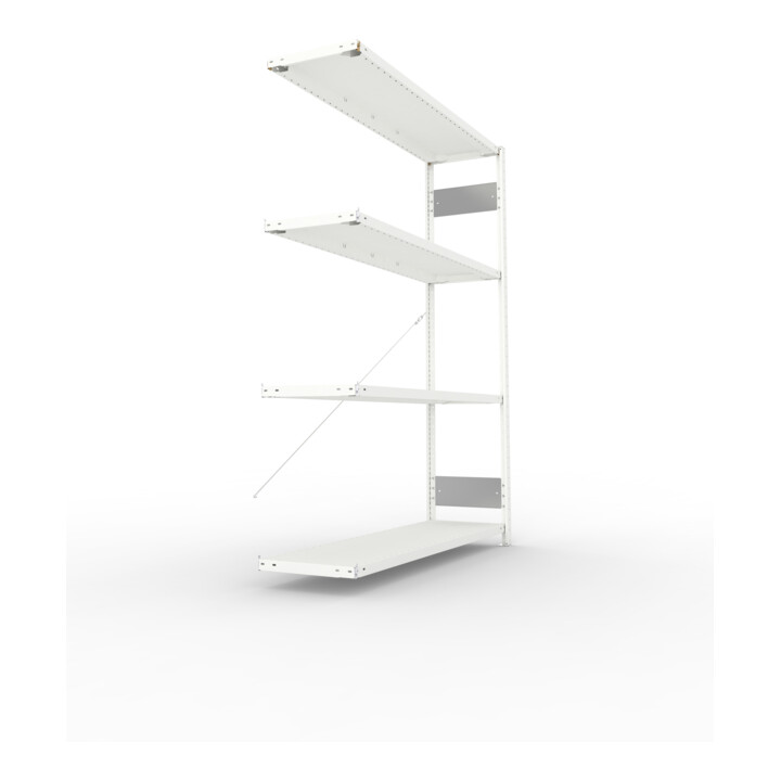Meta Steckregal Anbauregal S3 CLIP 200 AR 2000 x 1500 x 400 mm lichtgrau + 4 Böden