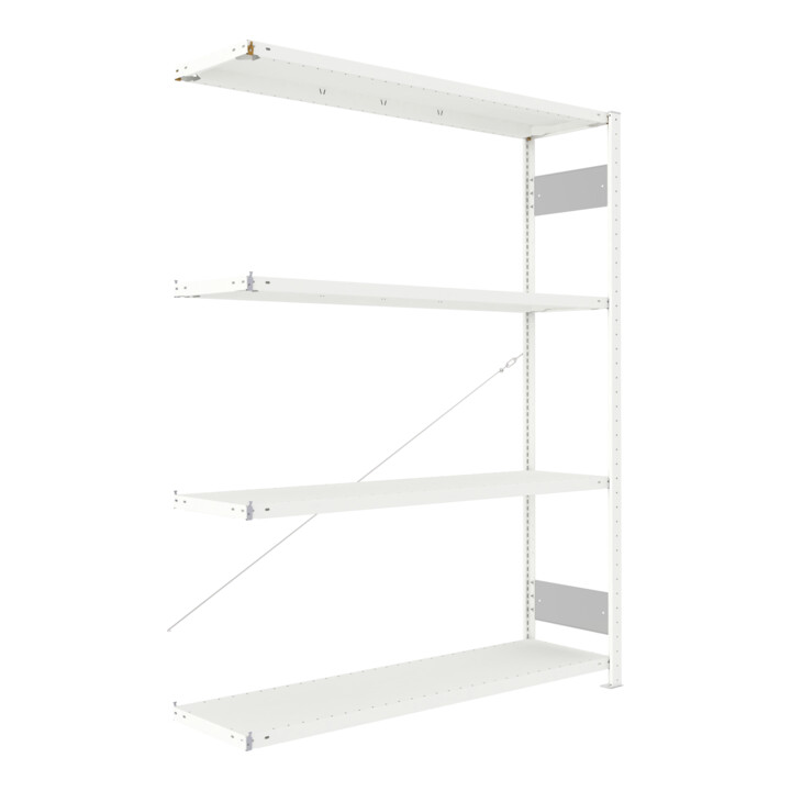Meta Steckregal Anbauregal S3 CLIP 200 AR 2000 x 1500 x 400 mm lichtgrau + 4 Böden