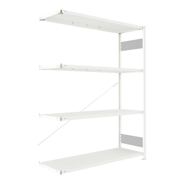 Meta Steckregal Anbauregal S3 CLIP 200 AR 2000 x 1500 x 500 mm lichtgrau + 4 Böden