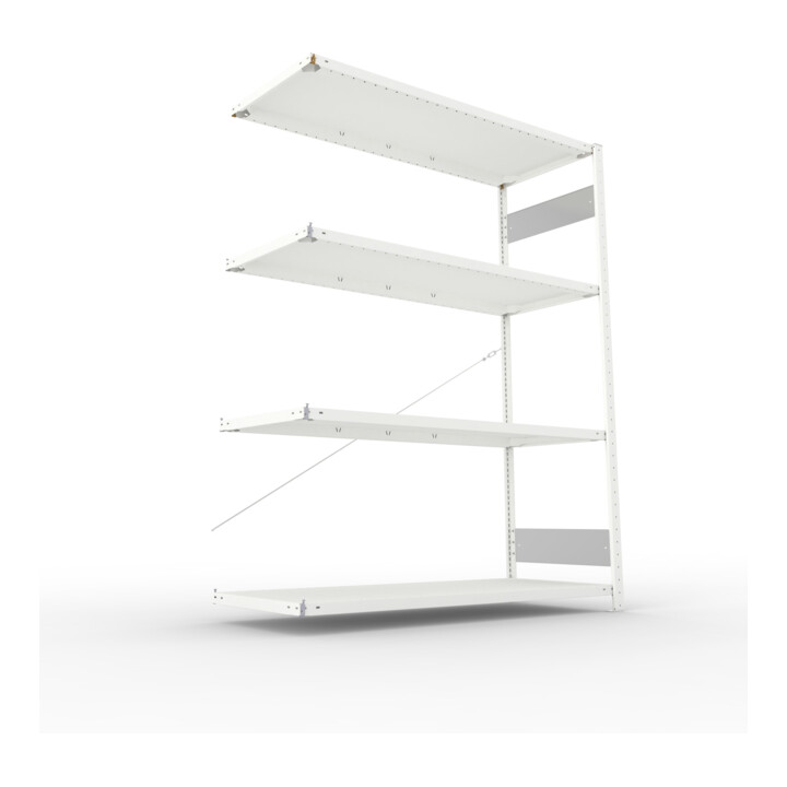 Meta Steckregal Anbauregal S3 CLIP 200 AR 2000 x 1500 x 600 mm lichtgrau + Böden