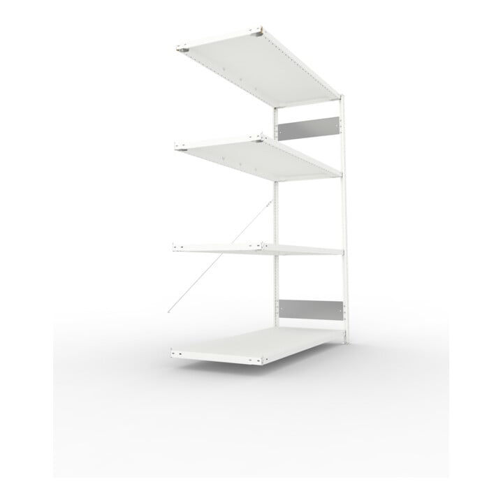 Meta Steckregal Anbauregal S3 CLIP 200 AR 2000 x 1500 x 600 mm lichtgrau + Böden