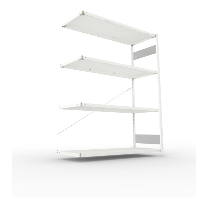 Meta Steckregal Anbauregal S3 CLIP 200 AR 2000 x 1500 x 600 mm lichtgrau + Böden
