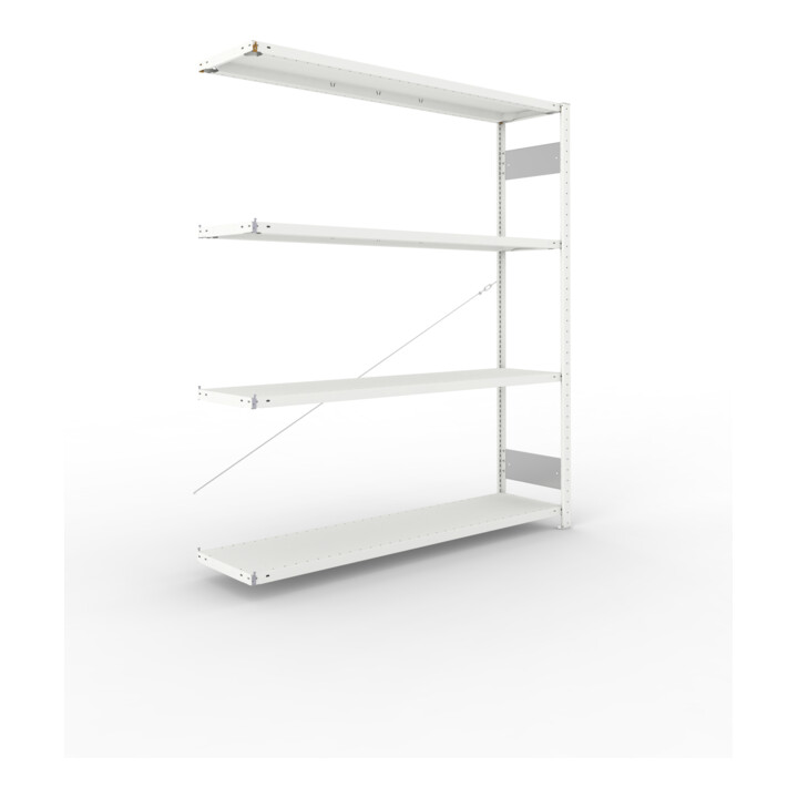Meta Steckregal Anbauregal S3 CLIP 200 AR 2000 x 1700 x 400 mm lichtgrau + 4 Böden