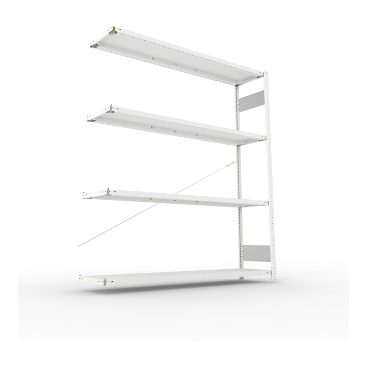 Meta Steckregal Anbauregal S3 CLIP 200 AR 2000 x 1700 x 400 mm lichtgrau + 4 Böden