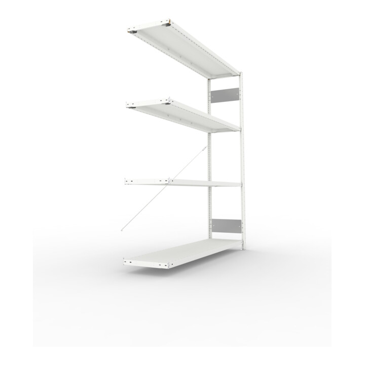 Meta Steckregal Anbauregal S3 CLIP 200 AR 2000 x 1700 x 400 mm lichtgrau + 4 Böden