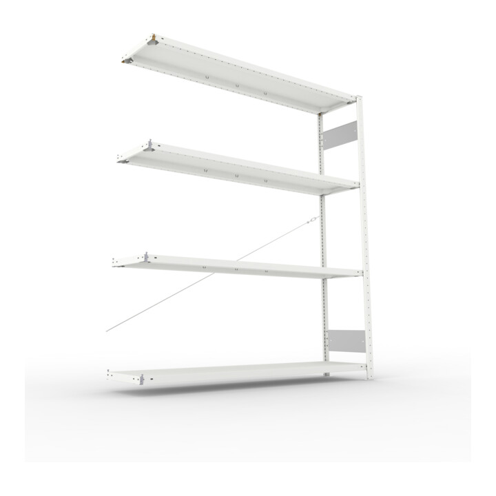 Meta Steckregal Anbauregal S3 CLIP 200 AR 2000 x 1700 x 400 mm lichtgrau + 4 Böden