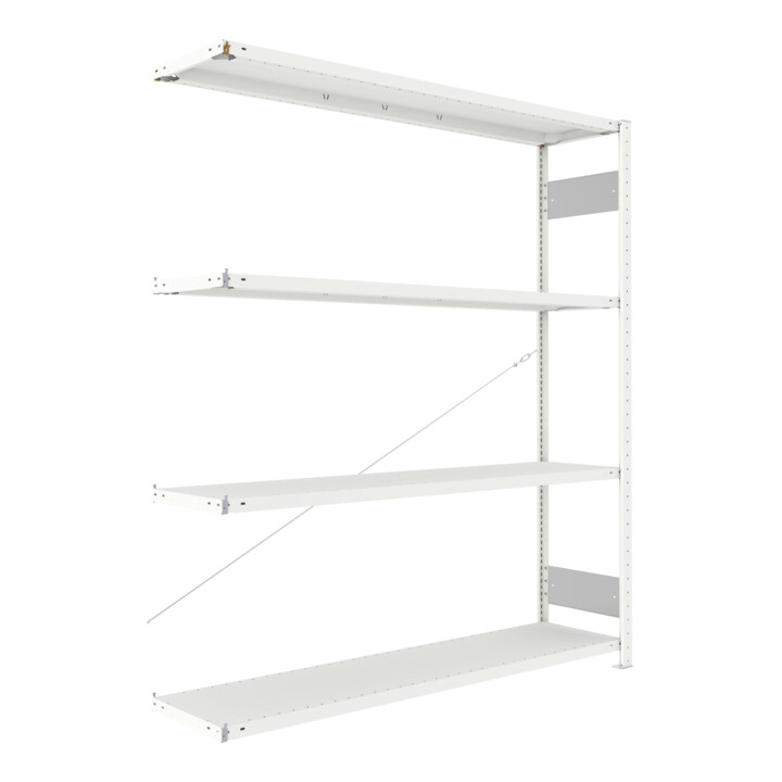 Meta Steckregal Anbauregal S3 CLIP 200 AR 2000 x 1700 x 400 mm lichtgrau + 4 Böden