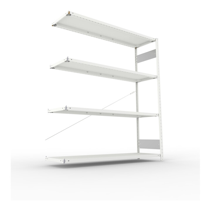 Meta Steckregal Anbauregal S3 CLIP 200 AR 2000 x 1700 x 500 mm lichtgrau + 4 Böden
