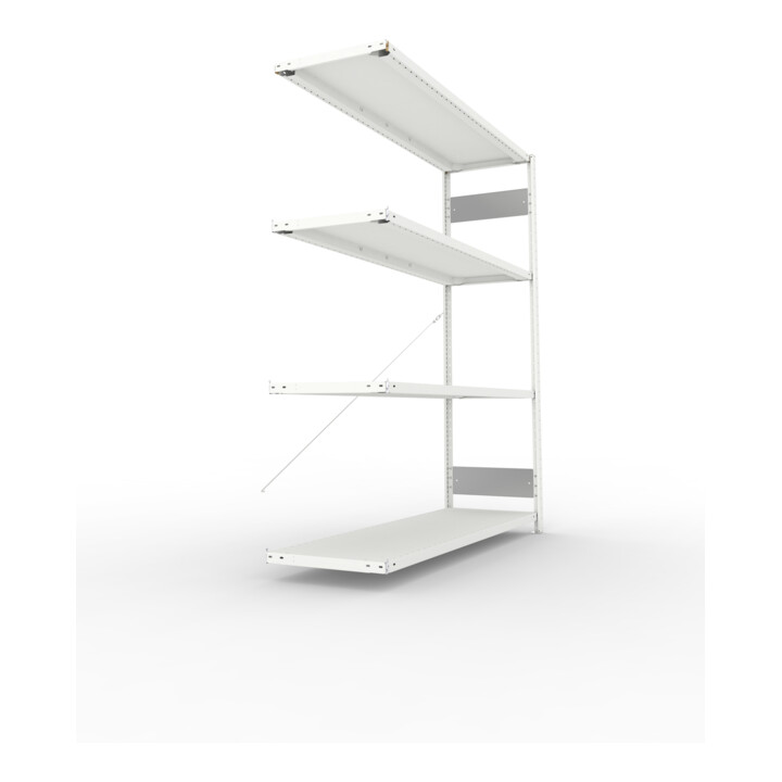 Meta Steckregal Anbauregal S3 CLIP 200 AR 2000 x 1700 x 500 mm lichtgrau + 4 Böden