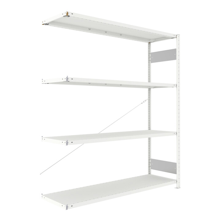 Meta Steckregal Anbauregal S3 CLIP 200 AR 2000 x 1700 x 500 mm lichtgrau + 4 Böden