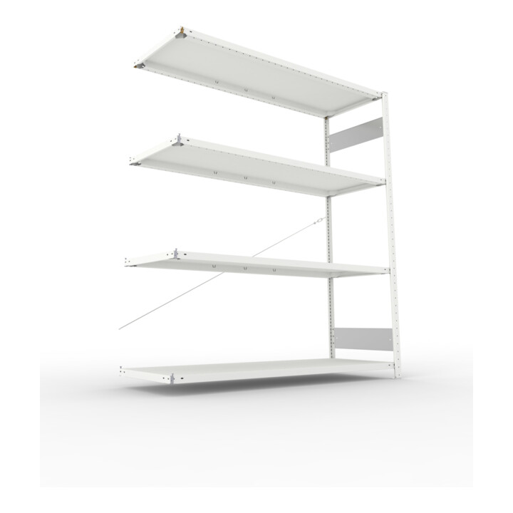 Meta Steckregal Anbauregal S3 CLIP 200 AR 2000 x 1700 x 600 mm lichtgrau + 4 Böden