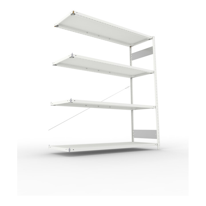 Meta Steckregal Anbauregal S3 CLIP 200 AR 2000 x 1700 x 600 mm lichtgrau + 4 Böden