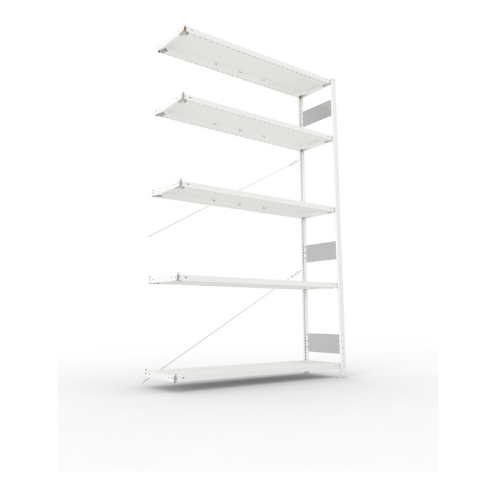 Meta Steckregal Anbauregal S3 CLIP 200 AR 2500 x 1500 x 400 mm lichtgrau + 5 Böden