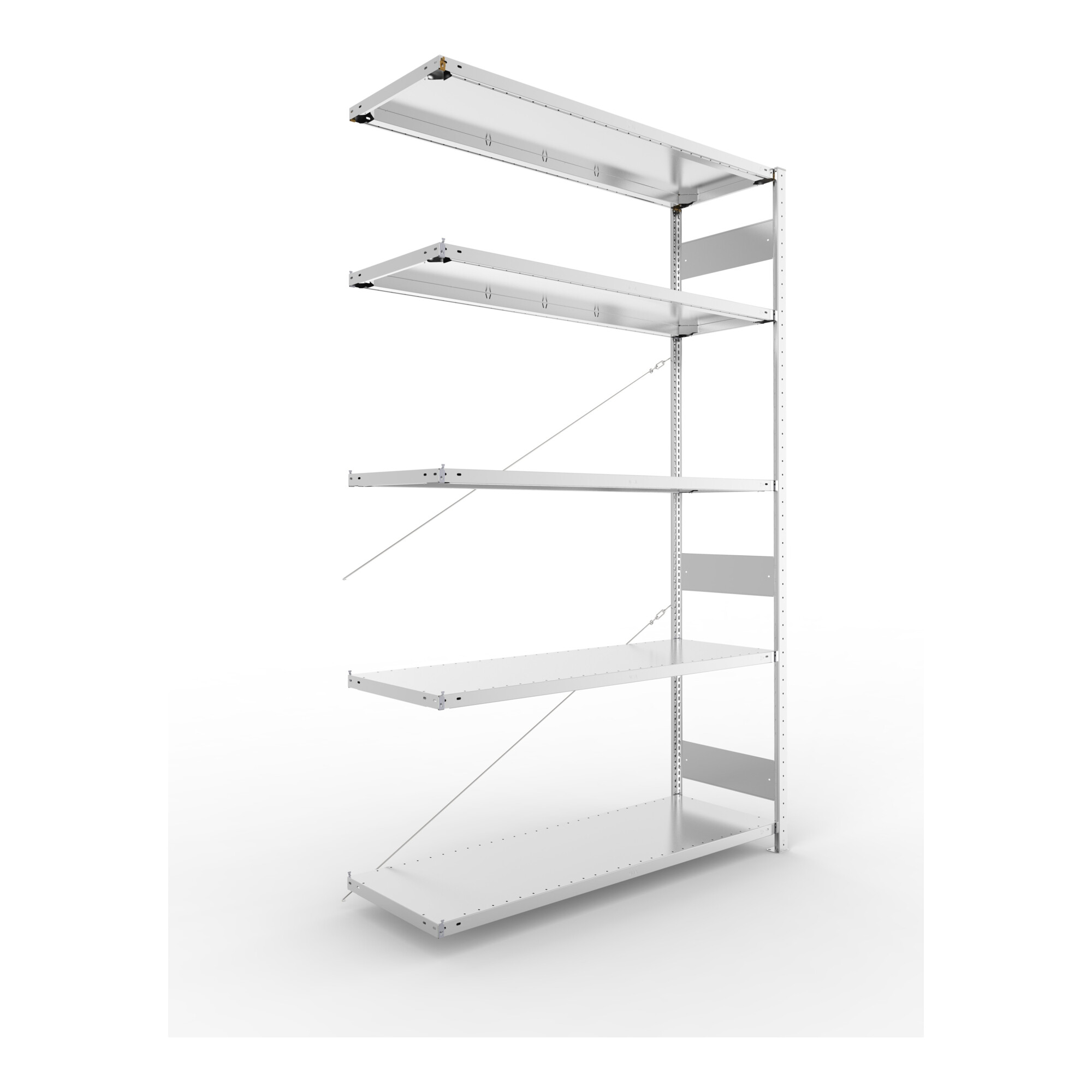 Meta Steckregal Anbauregal S3 CLIP 200 AR 2500 x 1500 x 500 mm verzinkt + 5 Böden