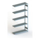 Meta Steckregal Anbauregal S3 CLIP 230 AR 2500 x 1300 x 400 mm lichtgrau + 5 Böden-1