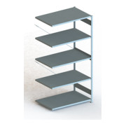Meta Steckregal Anbauregal S3 CLIP 230 AR 2500 x 1300 x 800 mm verzinkt + 5 Böden-1