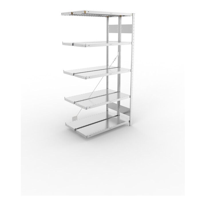 Meta Steckregal Anbauregal S3 CLIP 230 DAR 2000 x 1000 x 300 mm verzinkt + 2 x 5 Böden