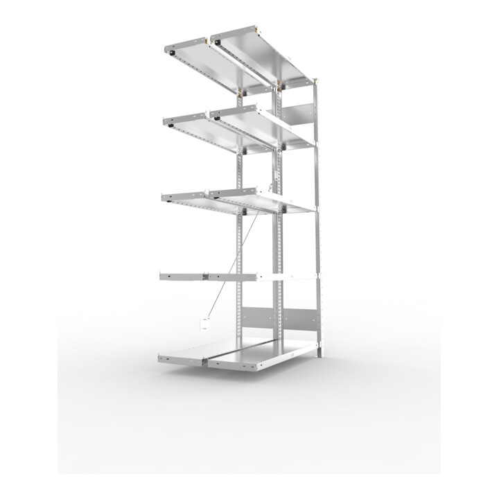 Meta Steckregal Anbauregal S3 CLIP 230 DAR 2000 x 1000 x 300 mm verzinkt + 2 x 5 Böden