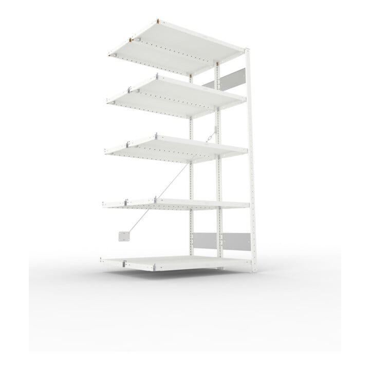 Meta Steckregal Anbauregal S3 CLIP 230 DAR 2000 x 1000 x 400 mm lichtgrau + 2 x 5 Böden