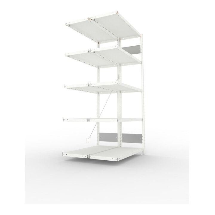 Meta Steckregal Anbauregal S3 CLIP 230 DAR 2000 x 1000 x 400 mm lichtgrau + 2 x 5 Böden