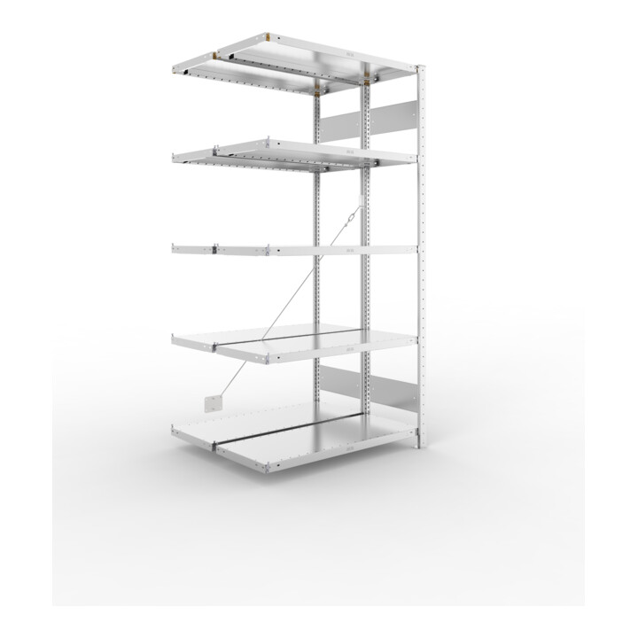 Meta Steckregal Anbauregal S3 CLIP 230 DAR 2000 x 1000 x 400 mm verzinkt + 2 x 5 Böden