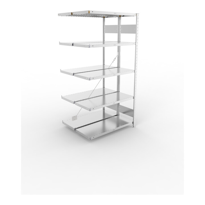 Meta Steckregal Anbauregal S3 CLIP 230 DAR 2000 x 1000 x 400 mm verzinkt + 2 x 5 Böden