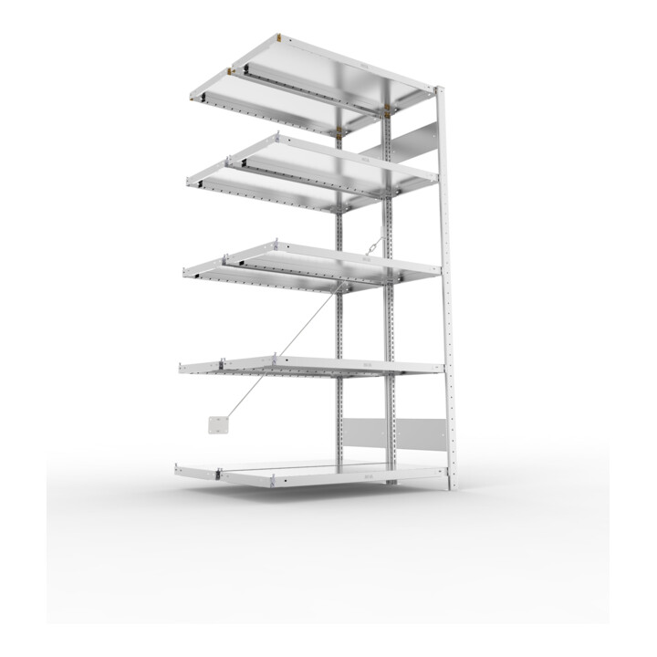 Meta Steckregal Anbauregal S3 CLIP 230 DAR 2000 x 1000 x 400 mm verzinkt + 2 x 5 Böden