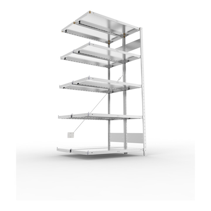 Meta Steckregal Anbauregal S3 CLIP 230 DAR 2000 x 1000 x 400 mm verzinkt + 2 x 5 Böden