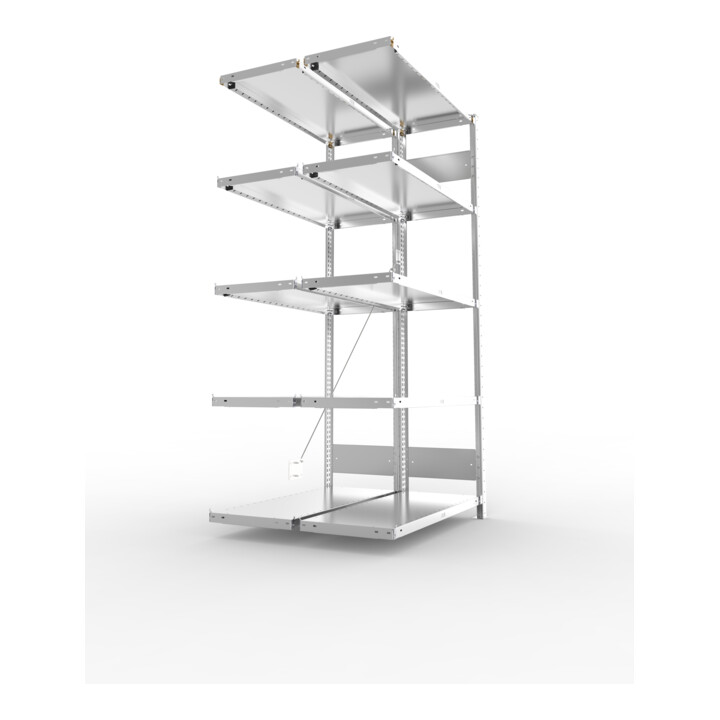 Meta Steckregal Anbauregal S3 CLIP 230 DAR 2000 x 1000 x 400 mm verzinkt + 2 x 5 Böden