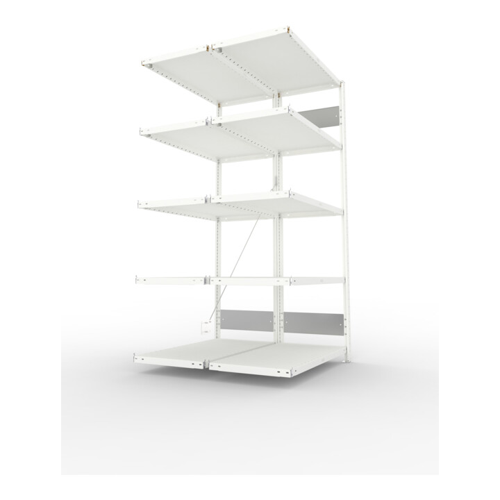Meta Steckregal Anbauregal S3 CLIP 230 DAR 2000 x 1000 x 500 mm lichtgrau + 2 x 5 Böden