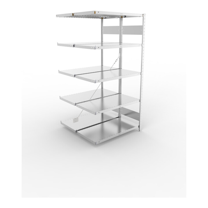 Meta Steckregal Anbauregal S3 CLIP 230 DAR 2000 x 1000 x 500 mm verzinkt + 2 x 5 Böden