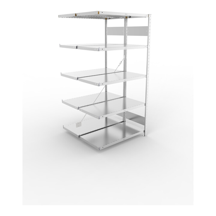 Meta Steckregal Anbauregal S3 CLIP 230 DAR 2000 x 1000 x 500 mm verzinkt + 2 x 5 Böden