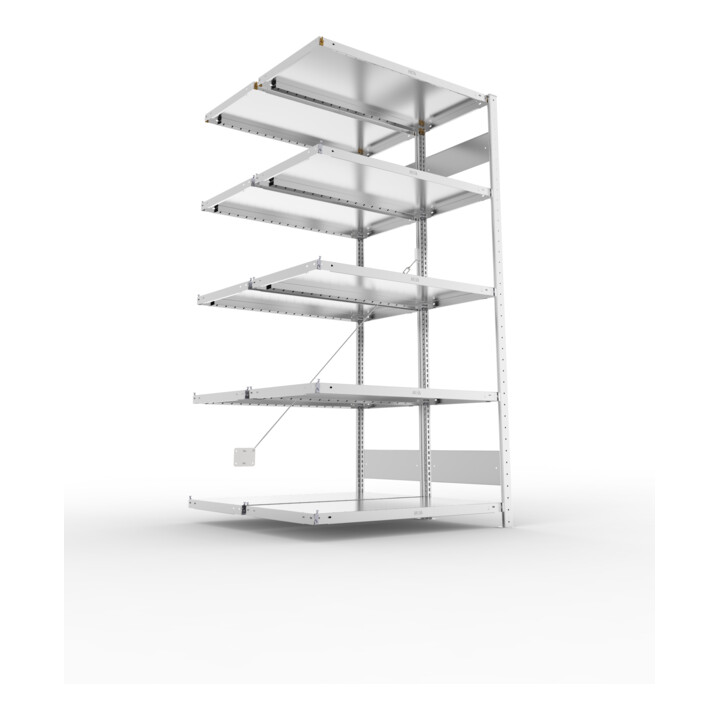 Meta Steckregal Anbauregal S3 CLIP 230 DAR 2000 x 1000 x 500 mm verzinkt + 2 x 5 Böden