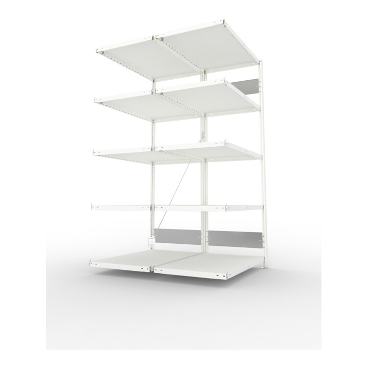 Meta Steckregal Anbauregal S3 CLIP 230 DAR 2000 x 1000 x 600 mm lichtgrau + 2 x 5 Böden